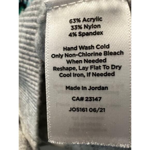 TALBOTS gray green blue FairIsle xox button c neck cardigan sweater NWOT Sz S - Picture 5 of 5